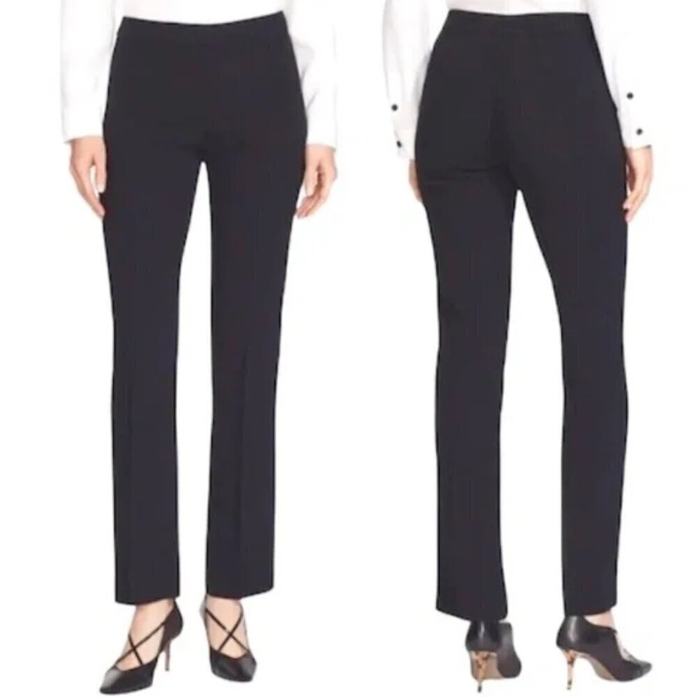 Lafayette 148 Black Irving Skinny Stretch Wool Pants Size 4